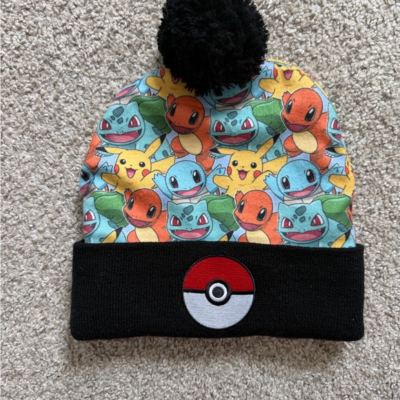 Pokemon Other - Pokemon Kids Hat with Black and Multicolor Design
